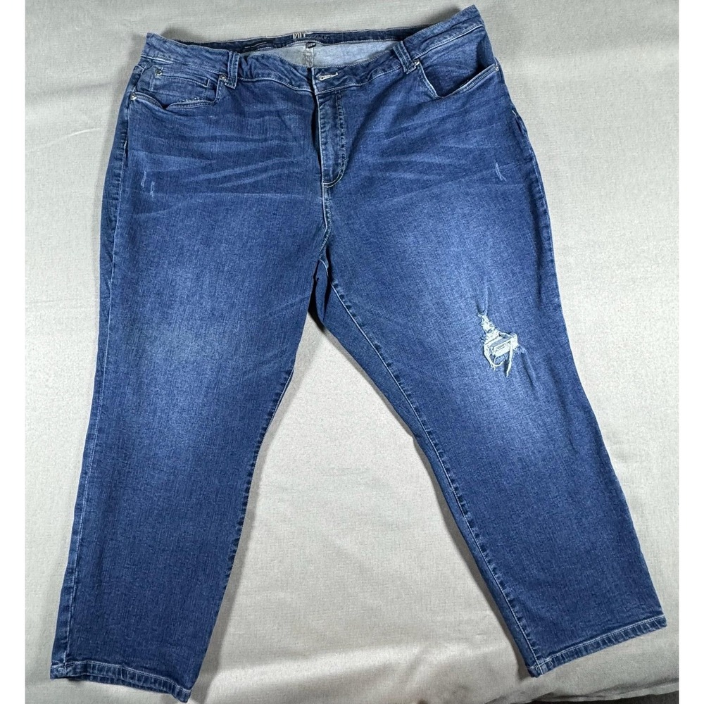 KUT From The Kloth Katy Ankle Straight Jeans Womens 20W Blue High Rise Stretch